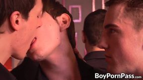 Big dicked skinny young gays have a group anal pounding sex