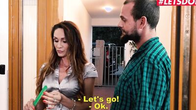 Gina Gerson and Cynthia Vellons are playing with a sex toy