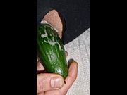 filled with own cum and cucumber