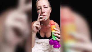 Kiki Deez Smoking Into A Blanket pov