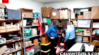 Blonde Cutie Caught RedHanded Gets Roasted by Two Alpha Doms!