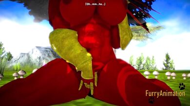 Dragon claws stretch her gushing folds raw animation
