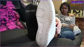 Phoenix's Perfect Ebony Indian Feet Worshipped Fresh out of her Shoes