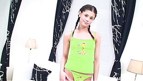 Little Caprice is a torrid brunette with nice titties who loves to masturbate