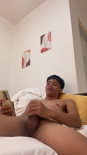 Filipino Twink Gets Hard, Jerking off to Explosive Cumshot