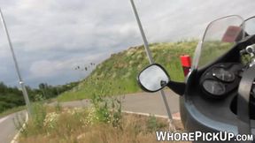 Street whore rides big dick in doggystyle POV