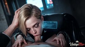a successful businesswoman doubles as a whore for old perverts in a cyberpunk world [ai]