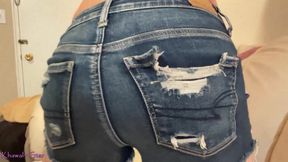 Khawal gassy femboy farts jeans for sniffing loser