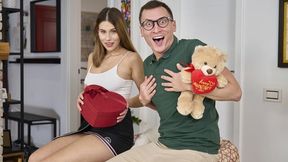 Beautiful doggy style fuck with a long-legged young brunette Amber Slassh