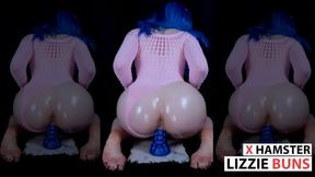 Ravishing beauty's rhythmic ravishment as massive toy ravages tender flesh