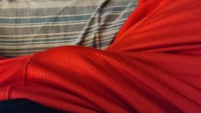 Throbbing cock bulge in tight basketball shorts while wearing a butt plug