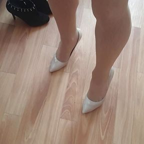 New Stockings for Creaming in Nude Pumps