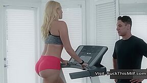 Big Ass Blonde Married Woman Seduces Her Hunk Personal Trainer During Workout - Hotel