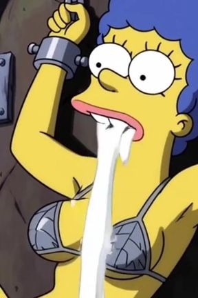 Slut in Chains Takes His Cum. Erotic Fantasy. Cartoon Parody of the Simpsons