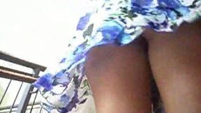 As the wind blows my chubby coed accidentally flashes her upskirt