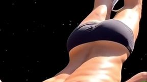 4 ai stretching scenes in one - stretching in tights, straps, undies and more...