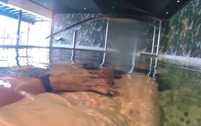 Awesome Underwater Wanking in a Real Thermal Pool: Unfortunately, I Almost Got Caught