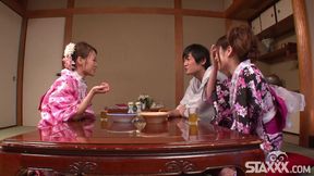 Japanese babe gets a hard fucking