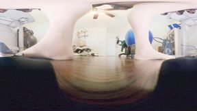 Laying directly under her as she works 360vr