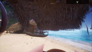 Big Ass/Tit Black Milf (Indra) gets pussy pounded by Big White Cock and has Multiple Orgasms on the Beach
