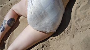 Diapered on the beach