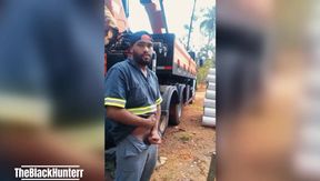 Worker Masturbating at the Construction Site Behind the Company Truck