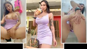 Colombian chick 23 y.o. rubs one out in Colombia's shopping mall, JeniferPlay