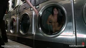 ”Slave in waching machine in public”