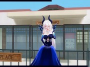 3D HENTAI Diabla masturbates in public