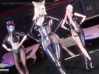 MMD GIRL CRUSH - DRIVE Ahri Seraphine Akali Hot Kpop Dance League of Legends