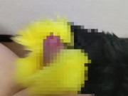 japanese chubby Masturbation with fluffy hands