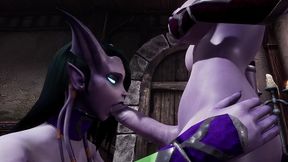 draenei futa dickgirl gets a blowjob by a dickgirl - warcraft porn parody