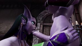 draenei futa dickgirl gets a blowjob by a dickgirl - warcraft porn parody