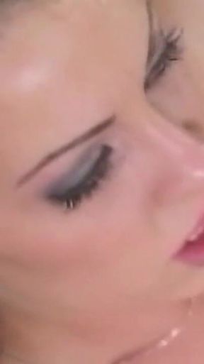 Petite brunette loves to take two dicks at once