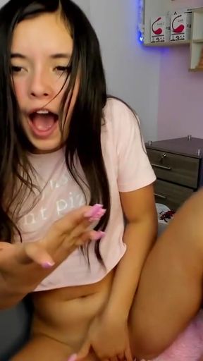 College girl with a perky body writhes with pleasure in her chair while her toy is controlled and moans like a little&hellip;   Clip 1