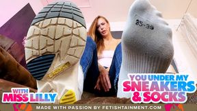 Your place is down there, under my sneakers and socks. ( Foot Humiliaiton with Sneakers & Socks with Miss LIlly ) FULL HD wmv