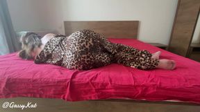 Cougar Pj Stinky Farts in Red Bed