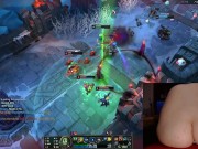 Stimulation in ass and pussy while playing League of Legends #14 Luna