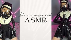 latex nun asmr gas mask