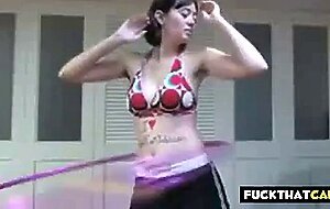 Hairy armpits Hula Hoop