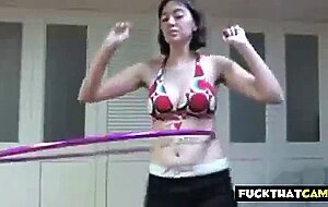 Hairy armpits Hula Hoop