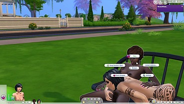 Porn GamePlay black and white lesbians fuck in the park