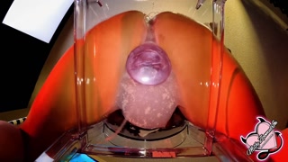 Sexy MILF PAWG creams all over a dildo sitting on a clear chair. Very Messy &amp; Loud.