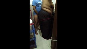 Punjabi Hot Stepmom in Saree Without Blouse Fucked by Stepson While Cooking - Destroyed Her Big Ass and Cum Asshole