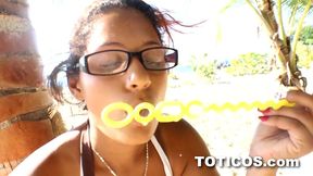 ay papi! nerdy 18yo shy latina teen step daughter with perfect big tits fucks big black cock step dad in first time video