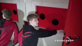 blond slut twink fucked raw in slingby top dominant with tatoos