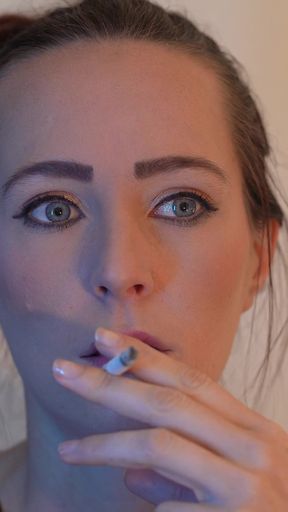 Sensual Close up Smoking with Petite Girl