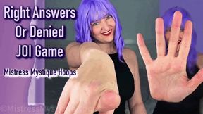 Right Answers Or Denied JOI Game - Trivia questions orgasm control - Female Domination Jerk Off Instructions Humiliation with Femdom Mistress Mystique - MP4