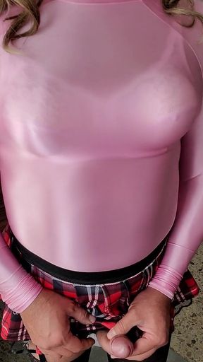 Sexy Pink Licra Top and *** Skirt