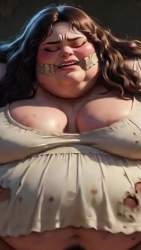 Virgin Fat SSBBW Bound - Scared & Begging for Cock in Her Hairy Pussy